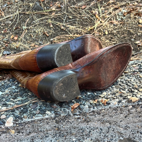 These are the real deal, split leather and lizard stand-up cowboy boots - Picture 4 of 4